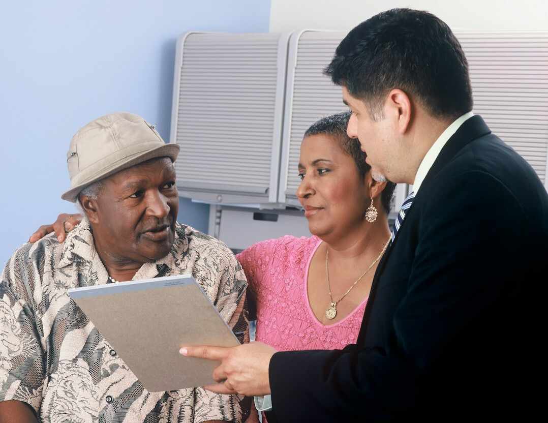 family discussing finances